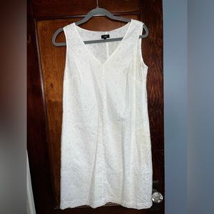 Talbots white eyelet tank dress